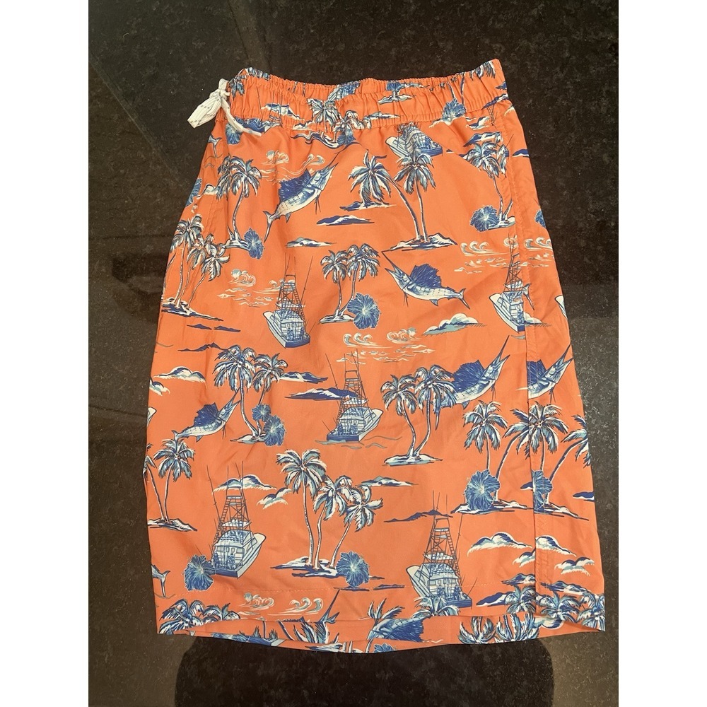 Ocean Coast Swim Trunks Mens XXL Hawaiian Print Mesh Lined Beach Shorts